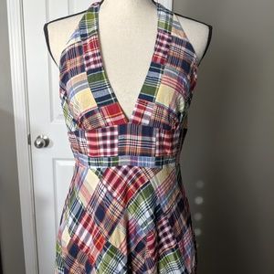 Beautiful plaid halter dress by J Crew size 10